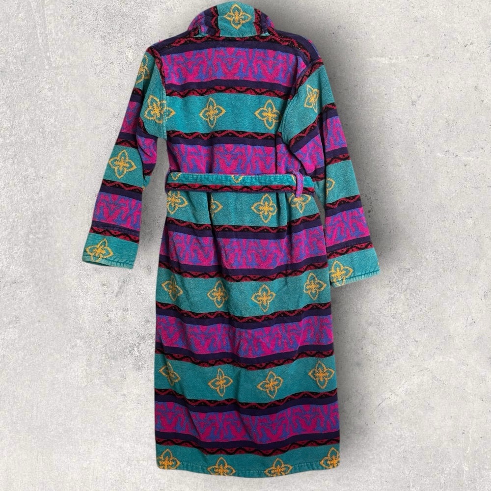 Vintage TJ Lawford Women Turkish Cotton Terry Robe Size Small Terrycloth 80s 90s - Picture 2 of 12
